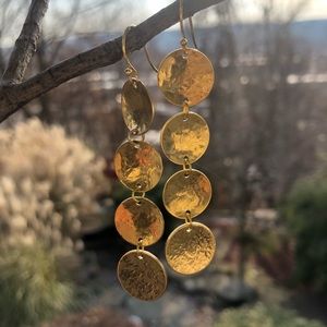 Handcrafted Brass hammered moon earrings
